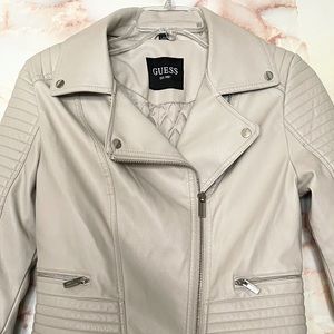 Guess moto faux leather jacket Size L